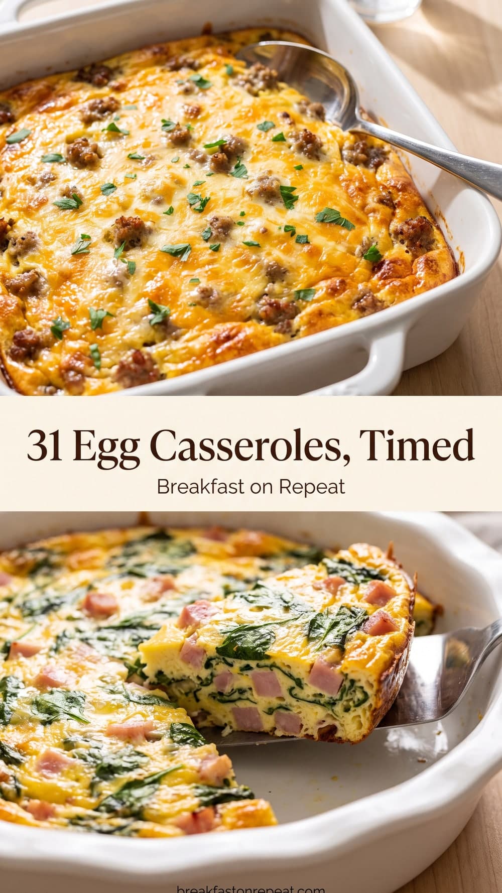 31 Egg Casseroles, Timed
