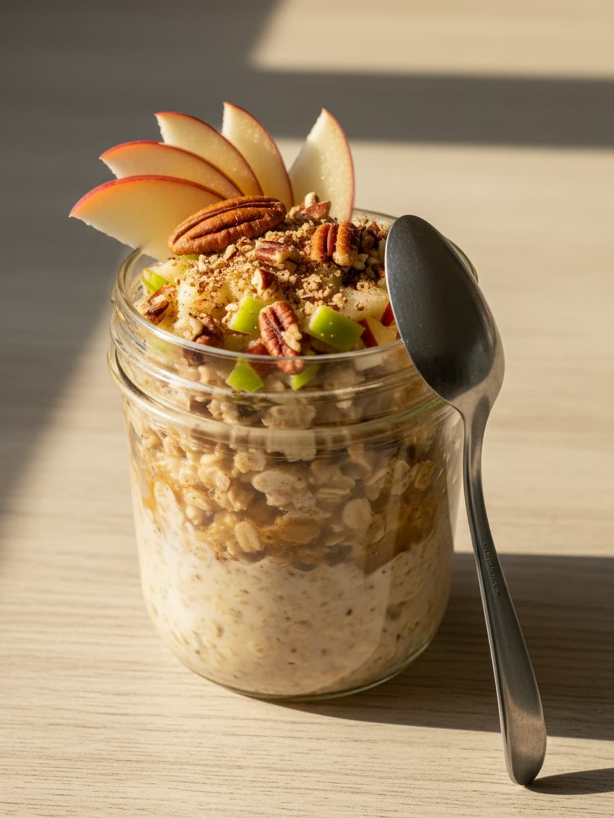 Apple Overnight Oats With Fresh Grated Apple: Finish each jar
