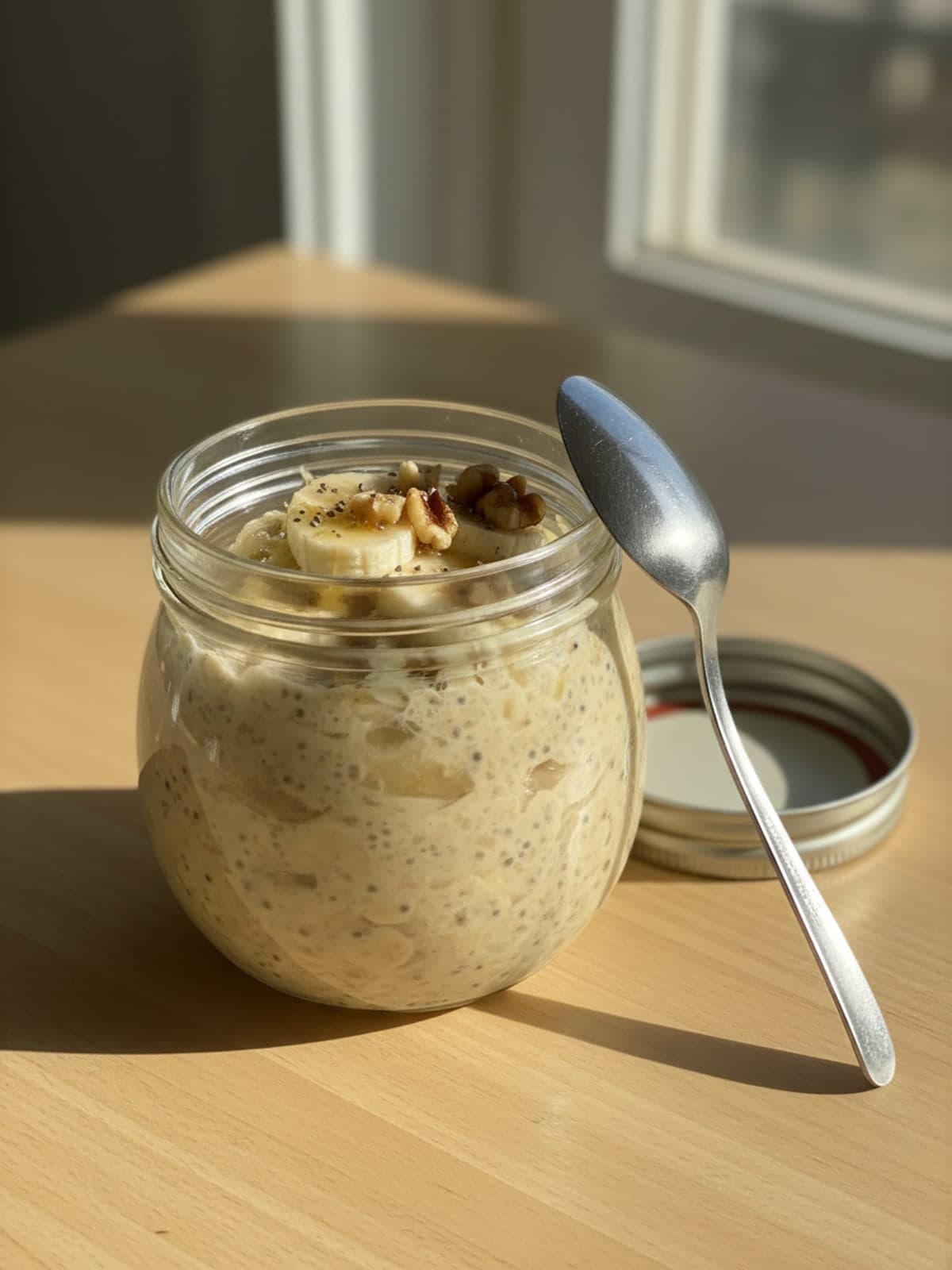 Banana Overnight Oats That Stay Creamy: Set up the jars