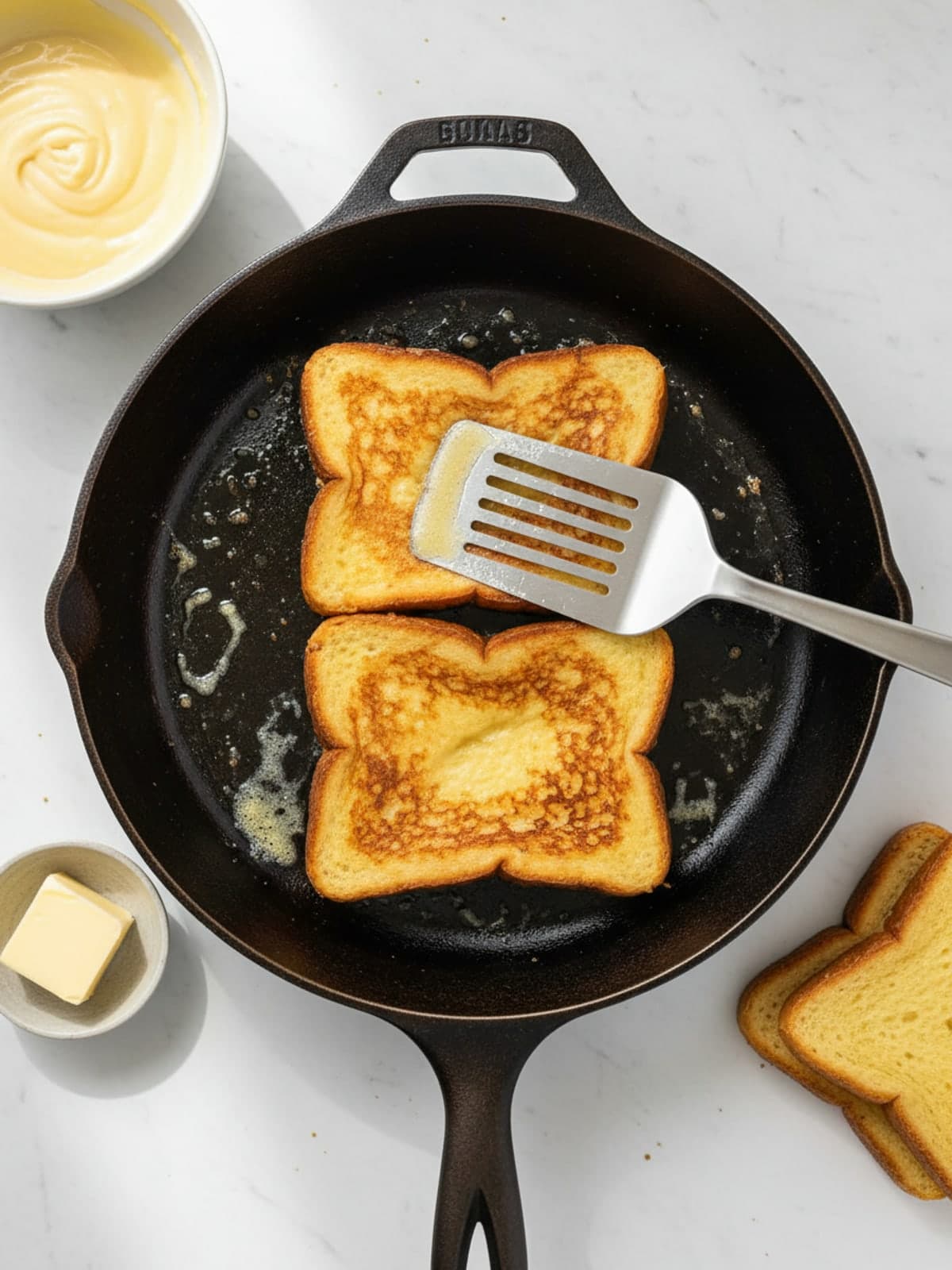 Brioche French Toast With a Shorter Soak: Cook or chill to the center cue