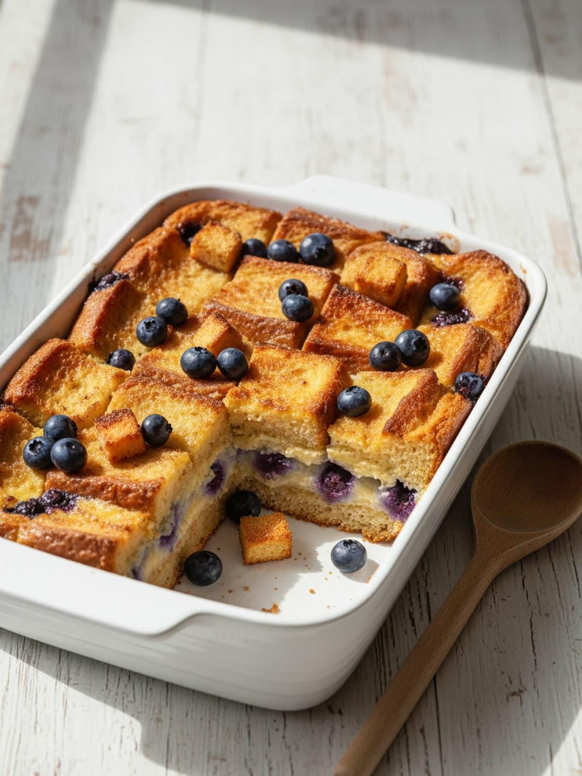 Blueberry French Toast Casserole With Berries Between: Layer the berries