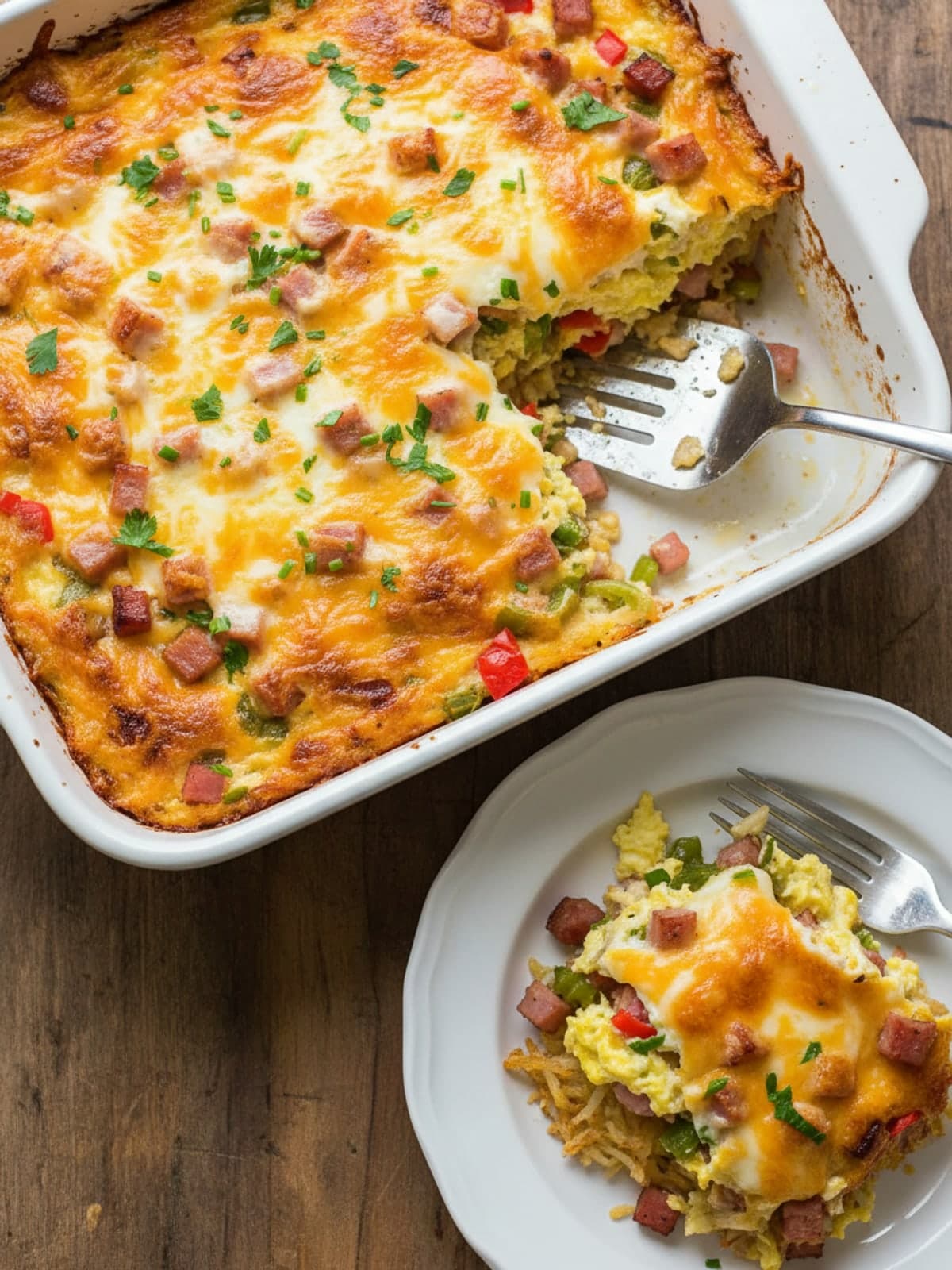 Breakfast Casserole With Hashbrowns, Crisp From the Pan: Heat the dish