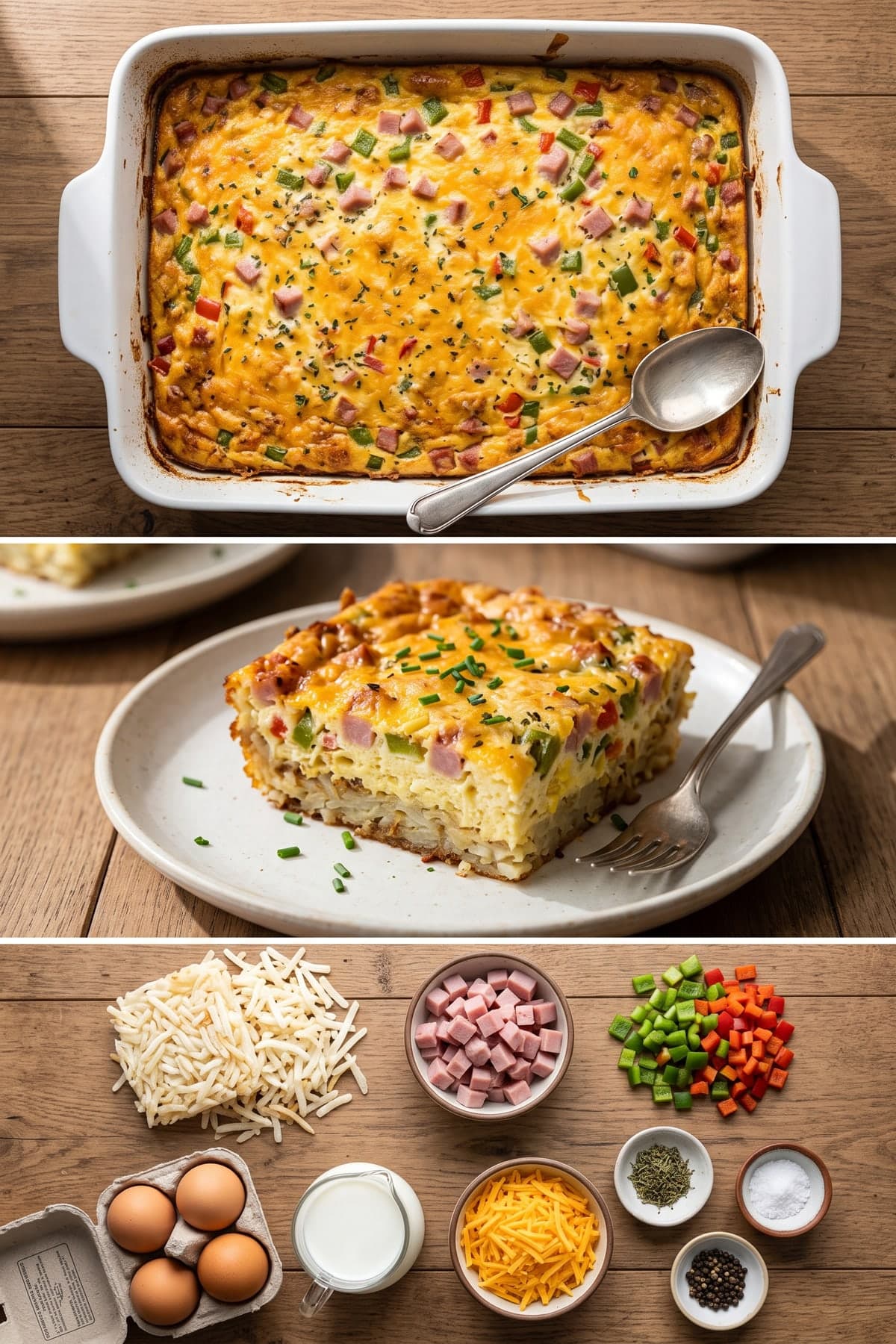 Crisp-Bottom Hashbrown Breakfast Casserole ready to serve