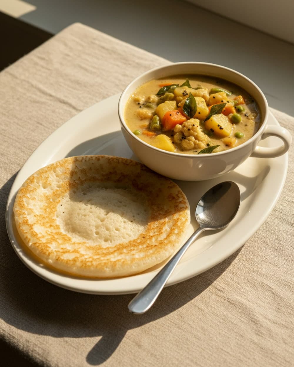 Appam and Vegetable Stew