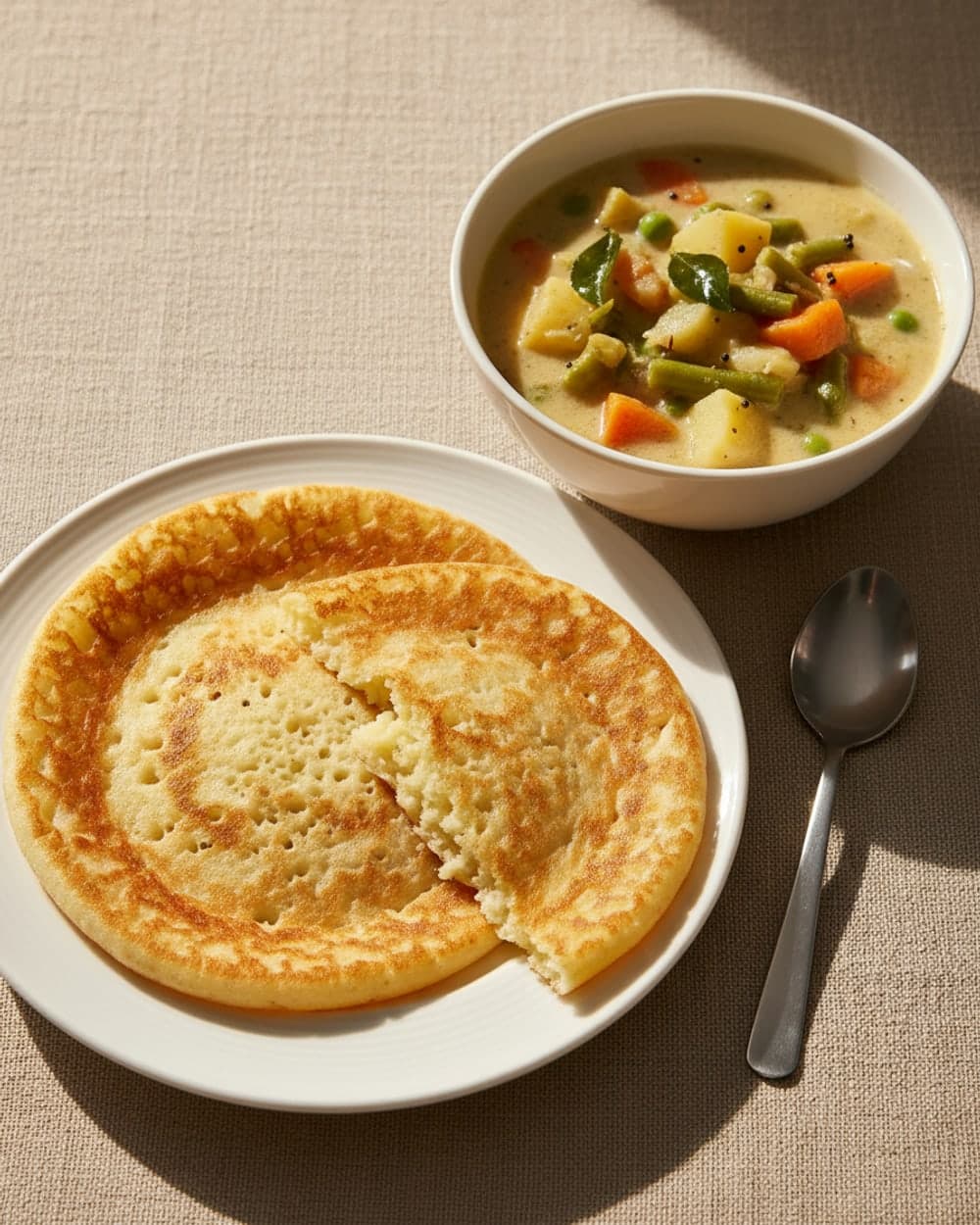 Appam and Vegetable Stew