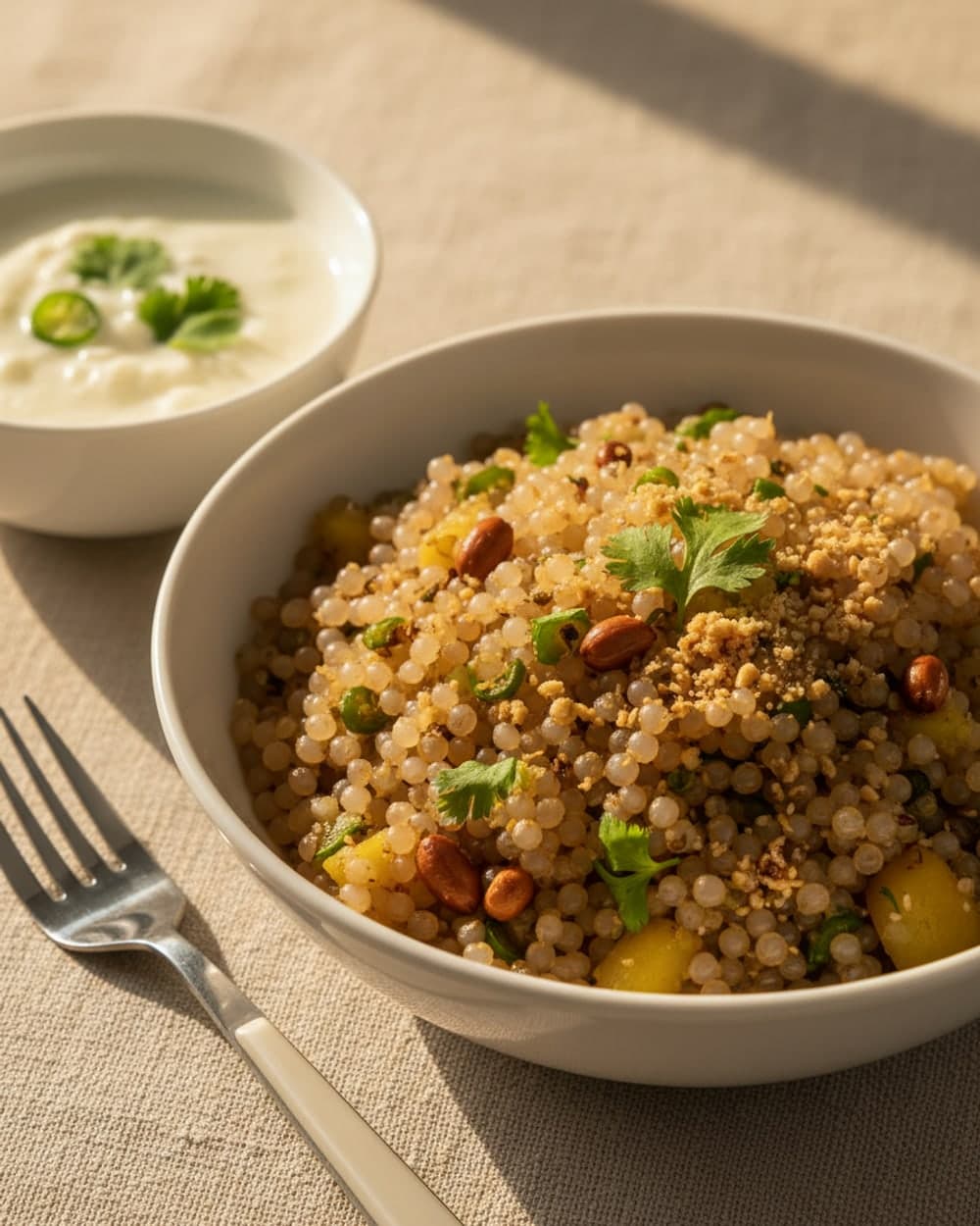 Sabudana Khichdi and Curd