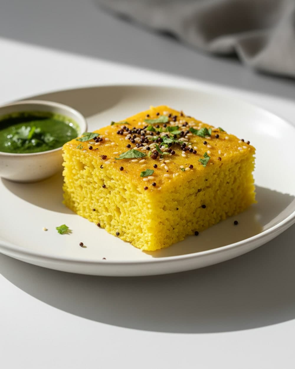 Khaman Dhokla With Chutney