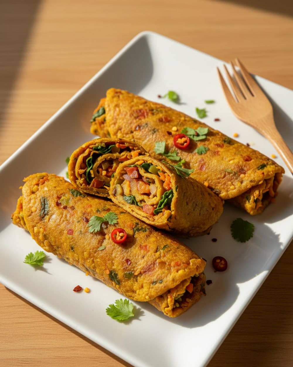 Vegetable Dal Cheela Rolls