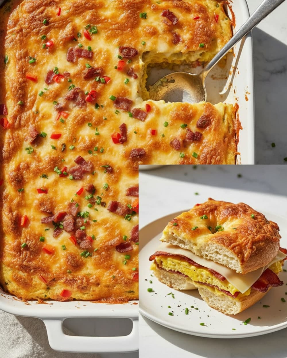 Bacon Egg Swiss Bagel Sandwiches