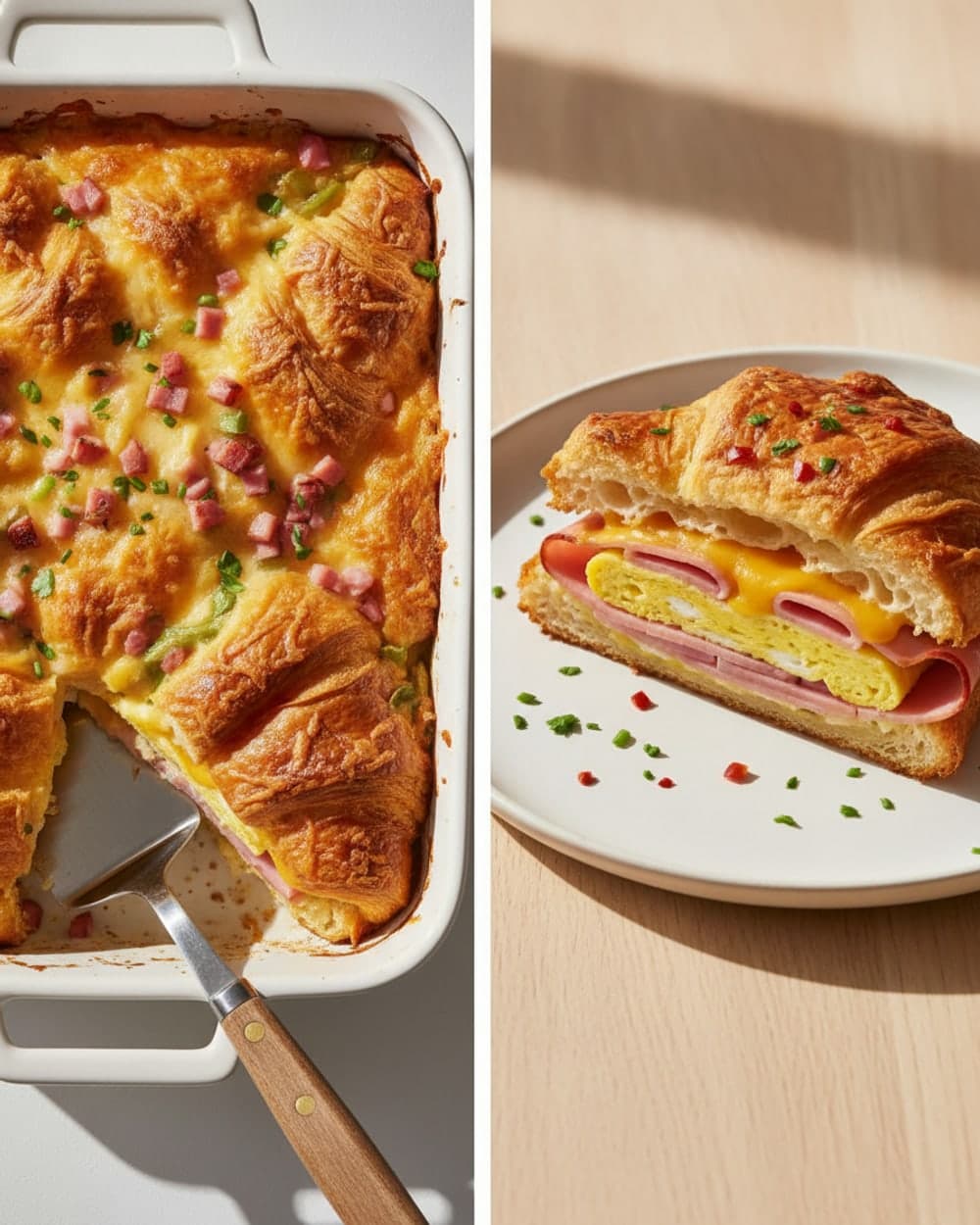 Ham Egg Cheddar Croissant Sandwiches