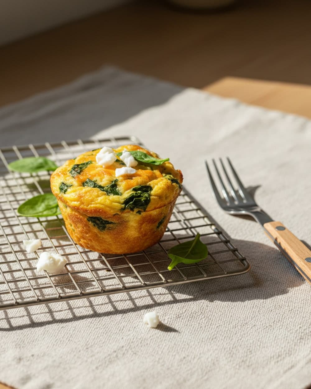 Egg White Spinach Cheddar Muffins