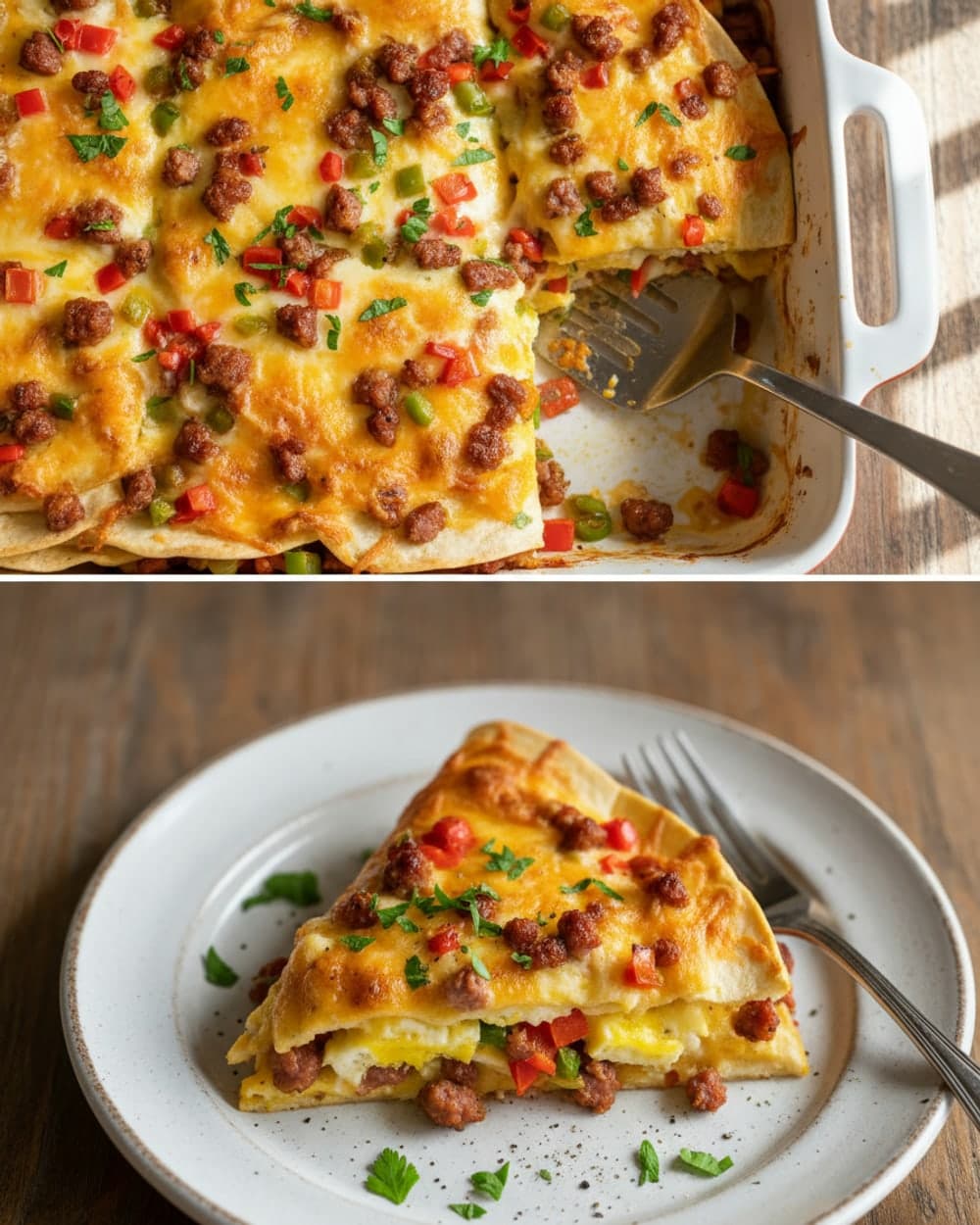 Sausage Pepper Breakfast Quesadillas