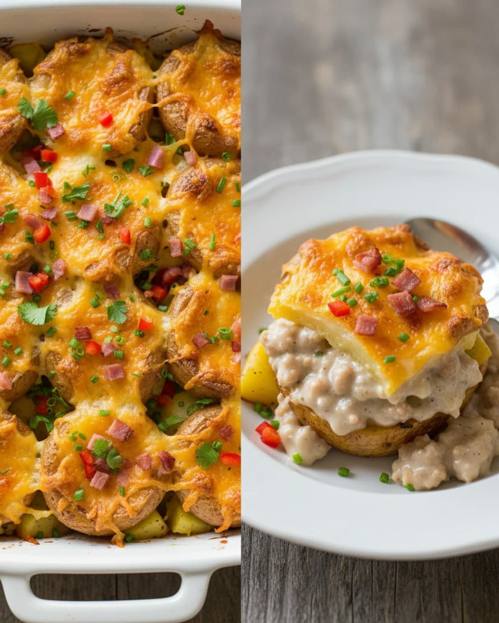 Sausage Gravy Potato Cups