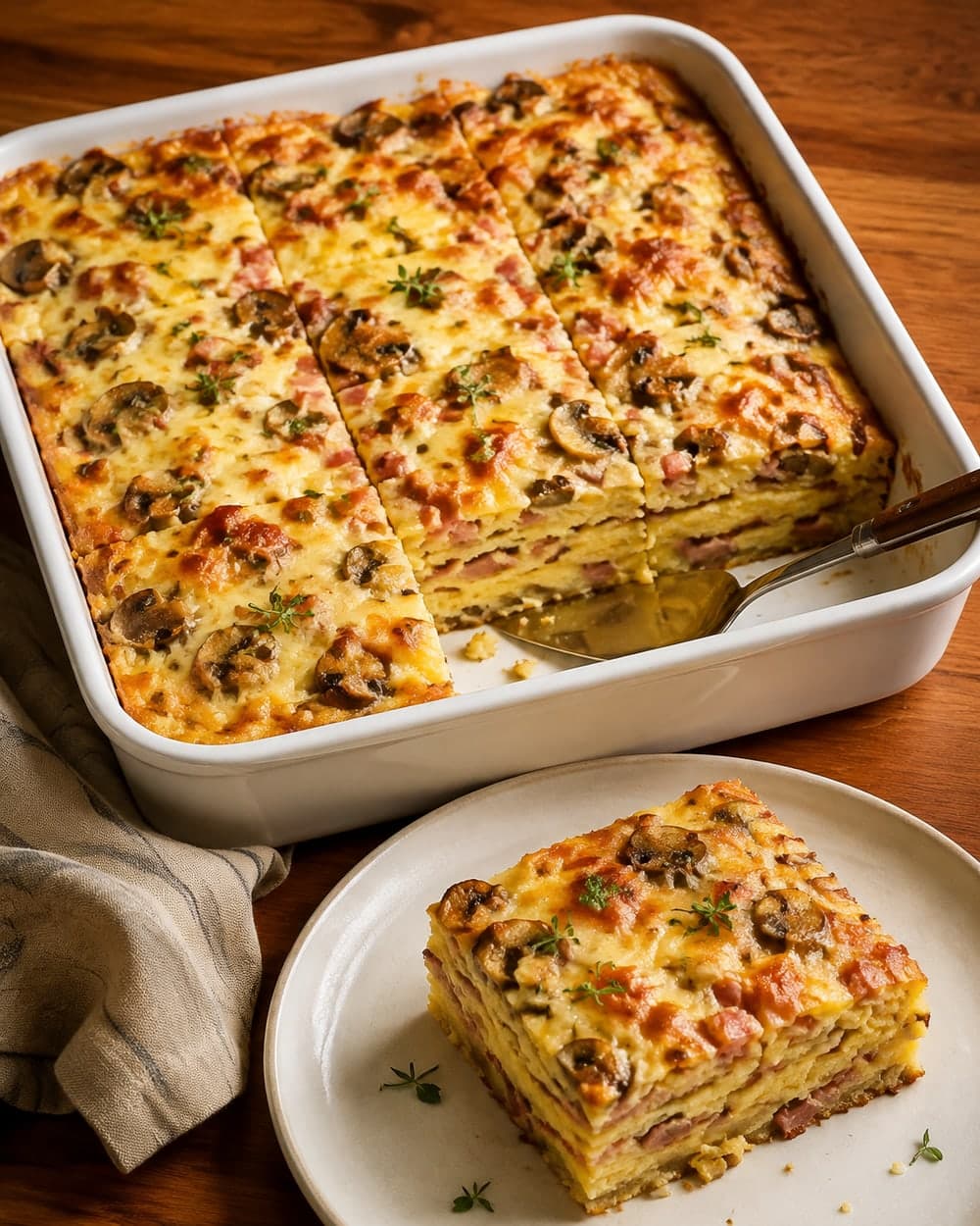 Sausage Mushroom Polenta Slices