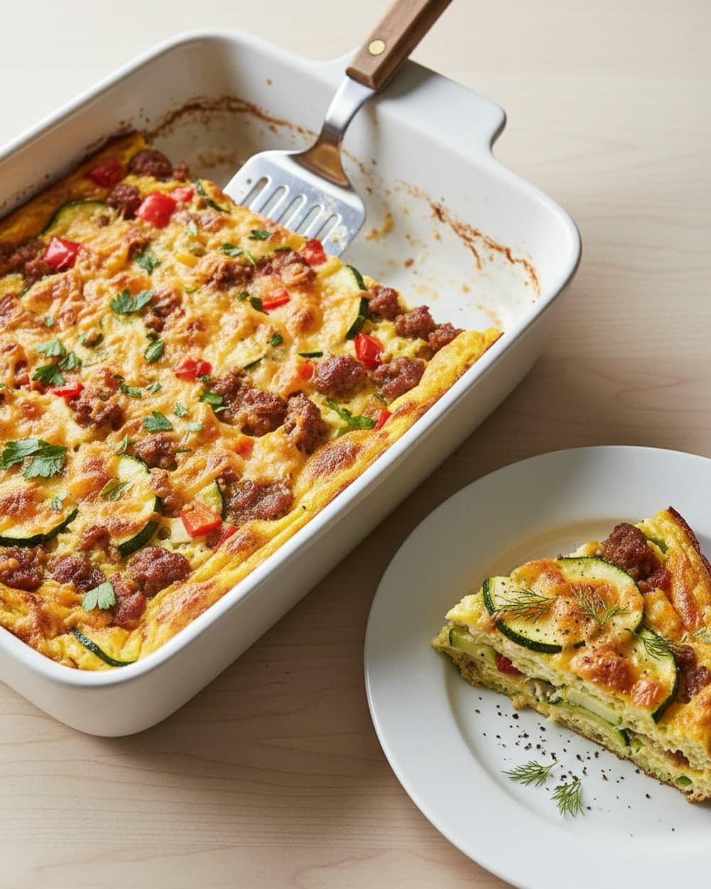 Sausage Zucchini Feta Frittata