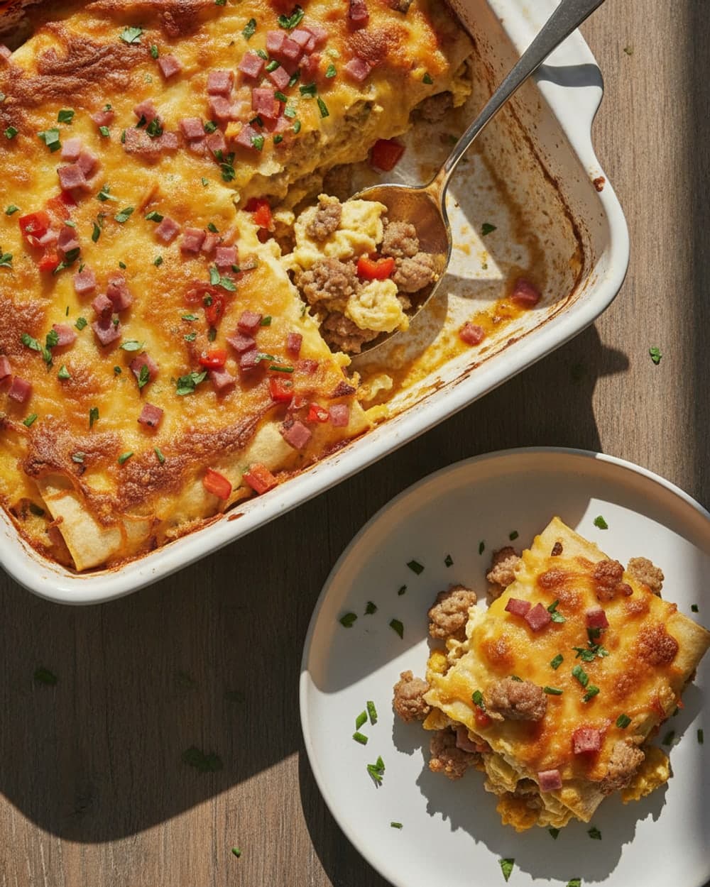 Sausage Pumpkin Breakfast Enchiladas