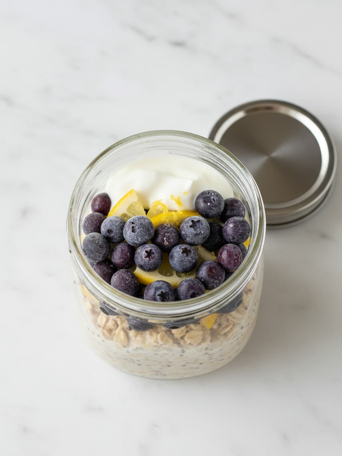 Blueberry Overnight Oats With Frozen Berries: Reach the assembly checkpoint
