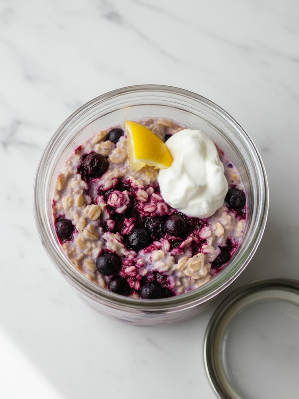 Blueberry Overnight Oats With Frozen Berries: Cook or chill to the center cue