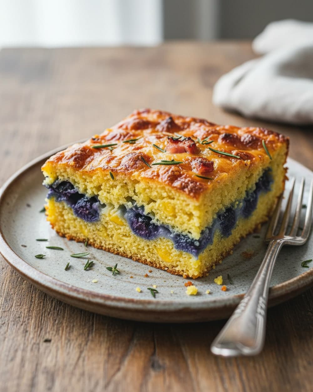 Blueberry Cornmeal Skillet Cakes