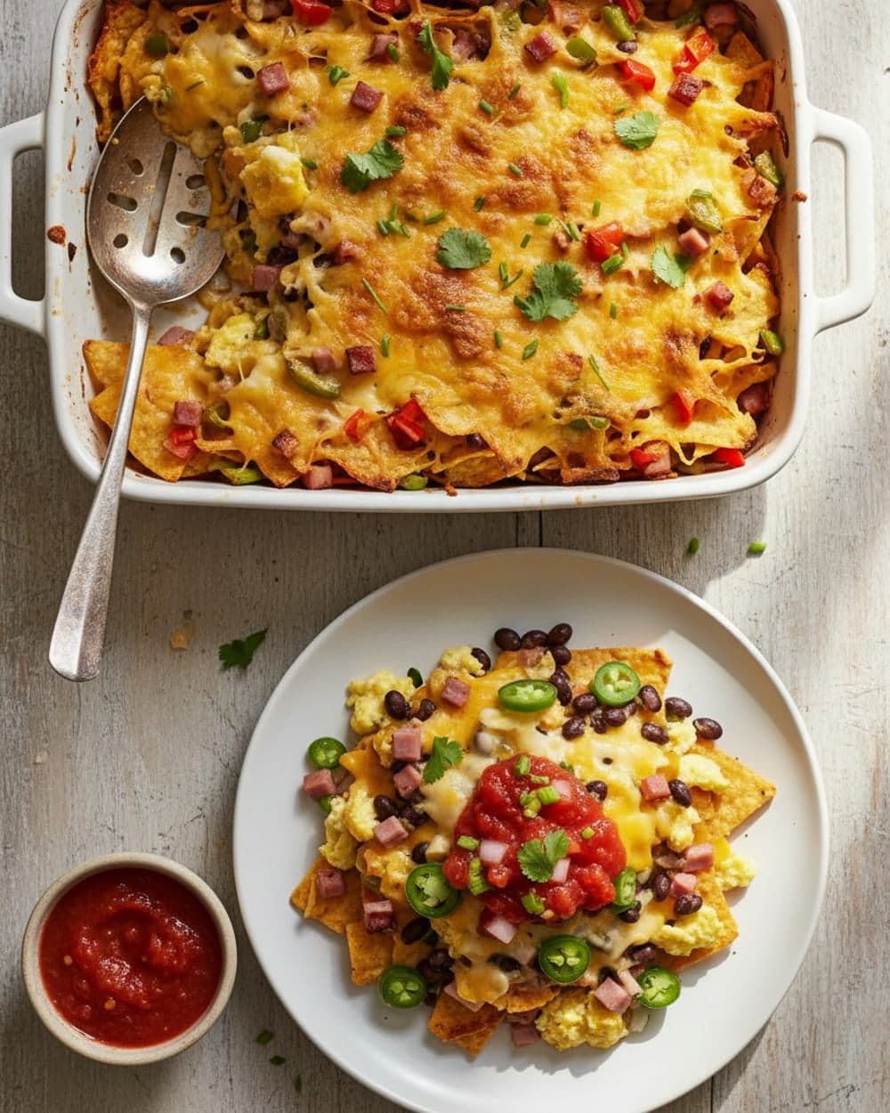 Breakfast Nachos and Salsa