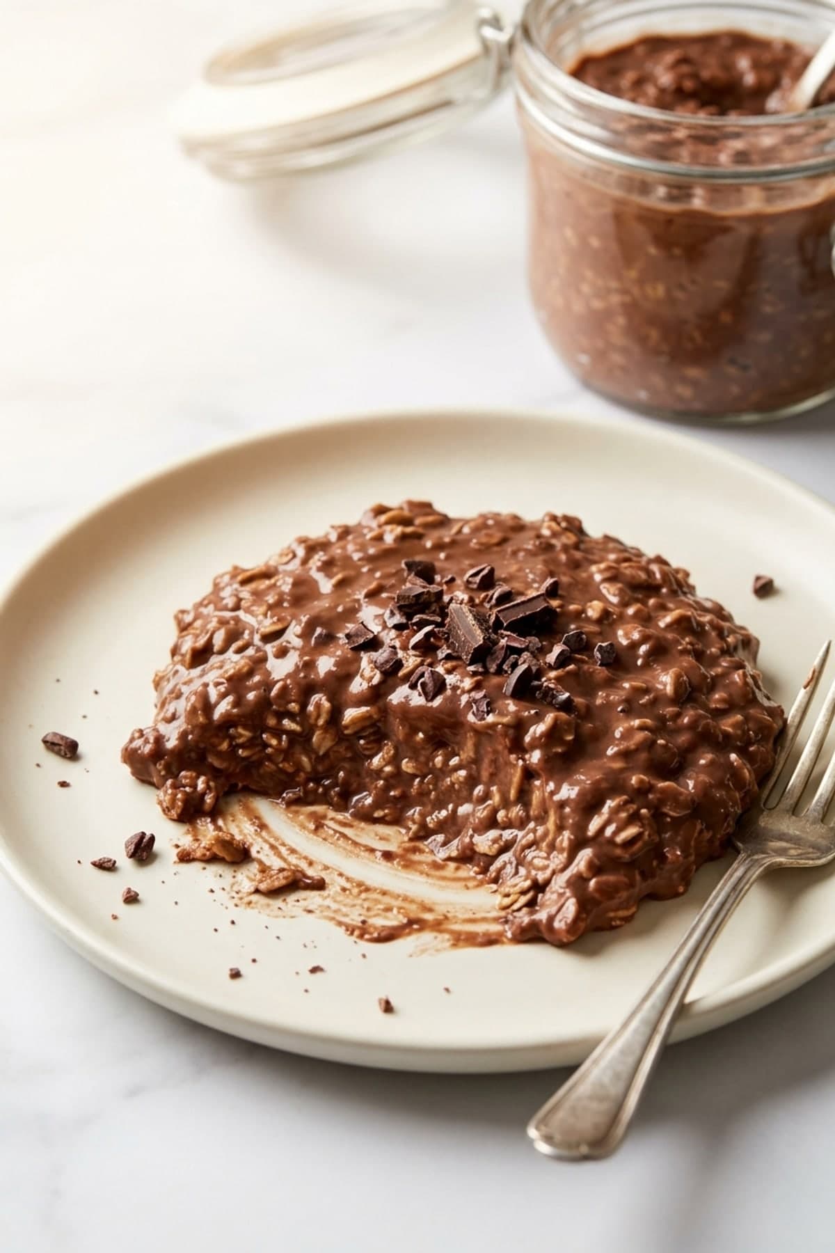 Chocolate Overnight Oats That Taste Like Pudding ready to serve