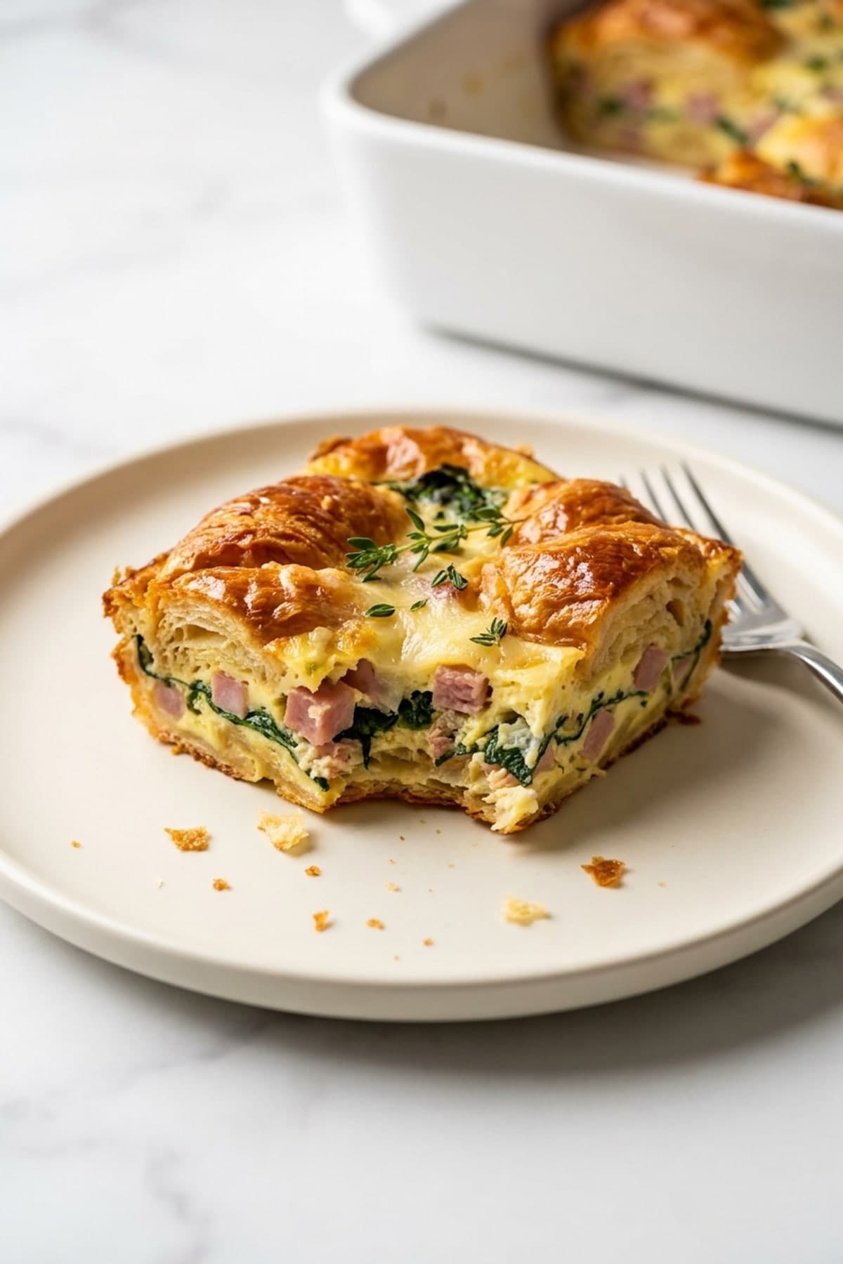 Croissant Breakfast Casserole for Day-Old Croissants ready to serve