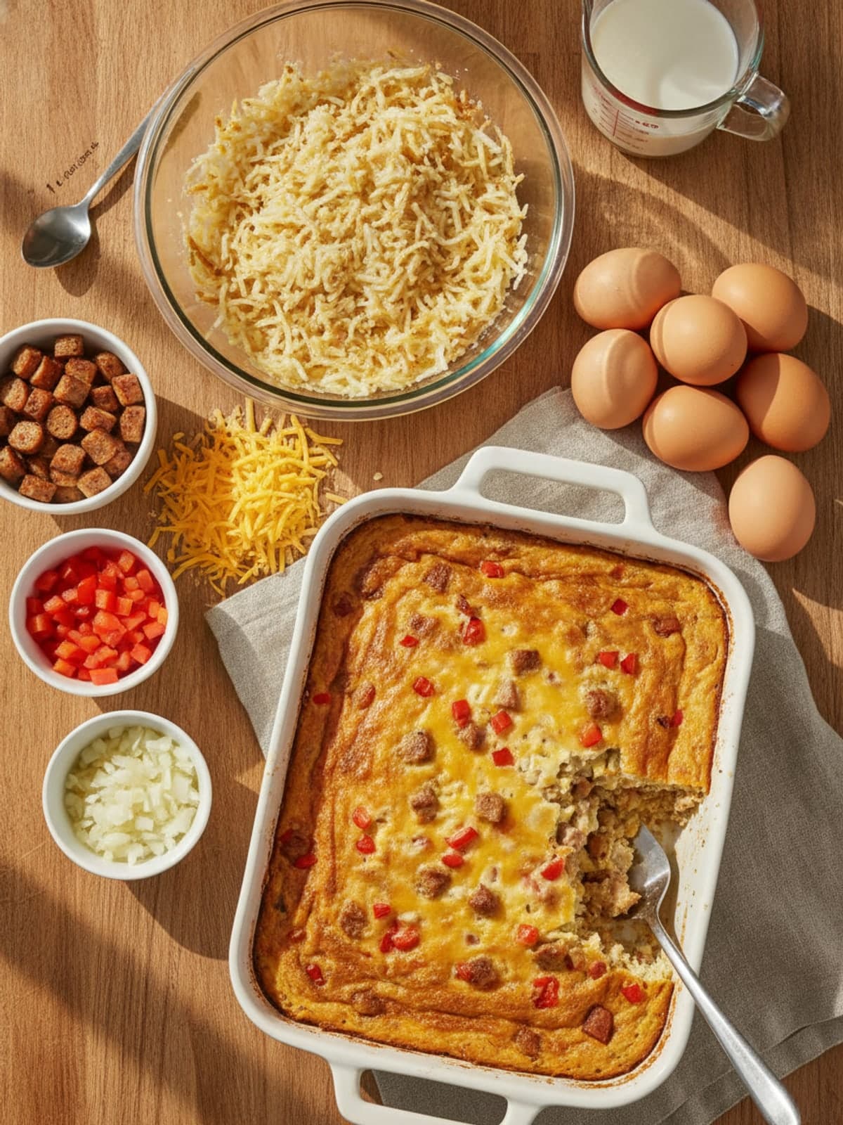 Ingredients for Crockpot Breakfast Casserole With Six-Hour Low Cook