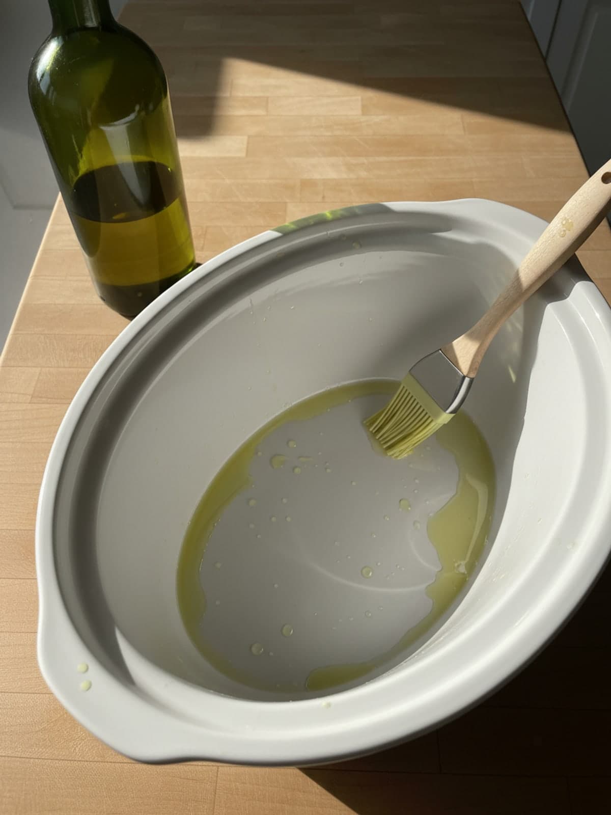 Crockpot Breakfast Casserole With Six-Hour Low Cook: Oil the crock