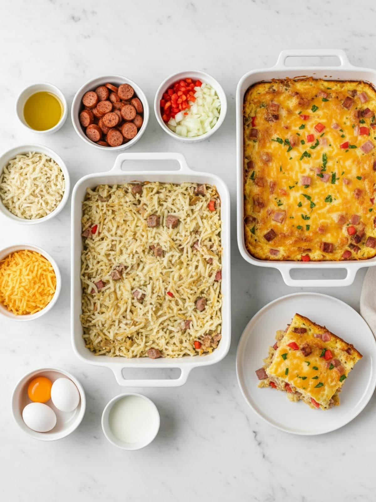 Ingredients for Overnight Crockpot Breakfast Casserole