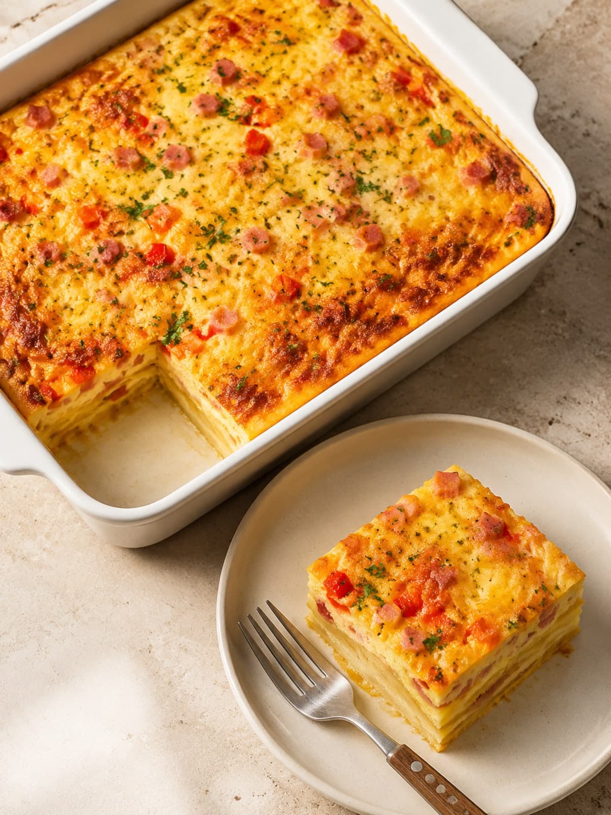 Overnight Crockpot Breakfast Casserole: Oil the insert