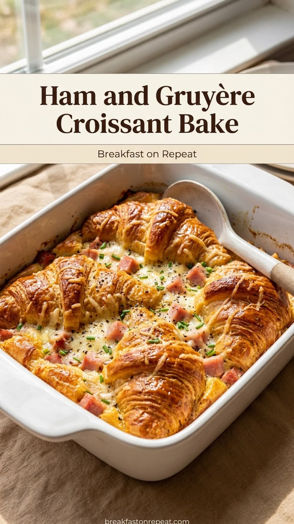 Ham and Gruyère Croissant Bake