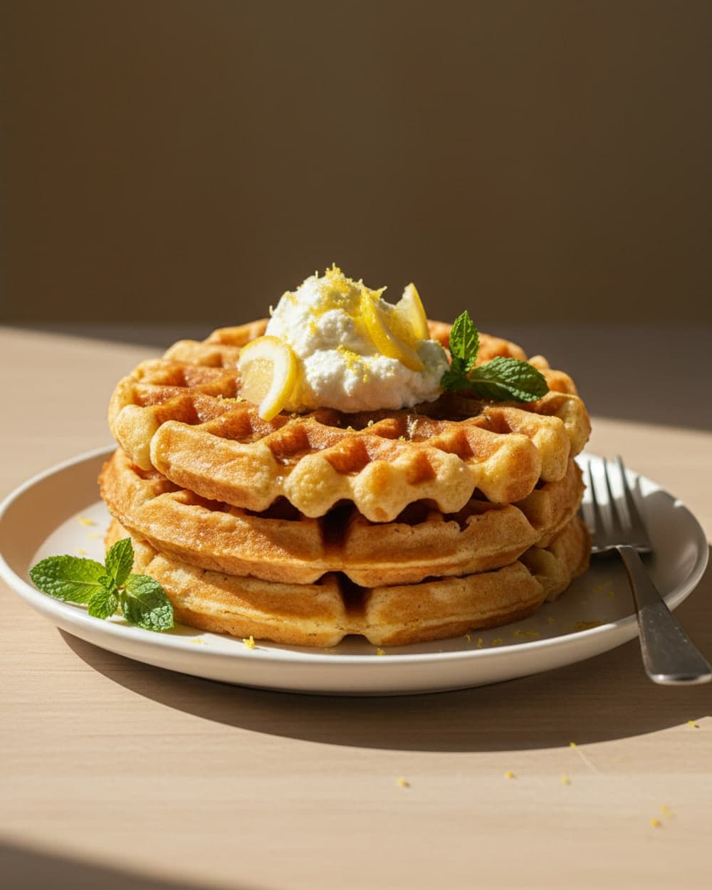 Lemon Ricotta Waffles