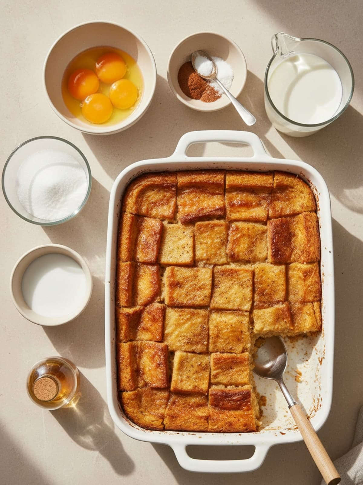 Ingredients for Overnight French Toast Casserole With an Eight-Hour Soak