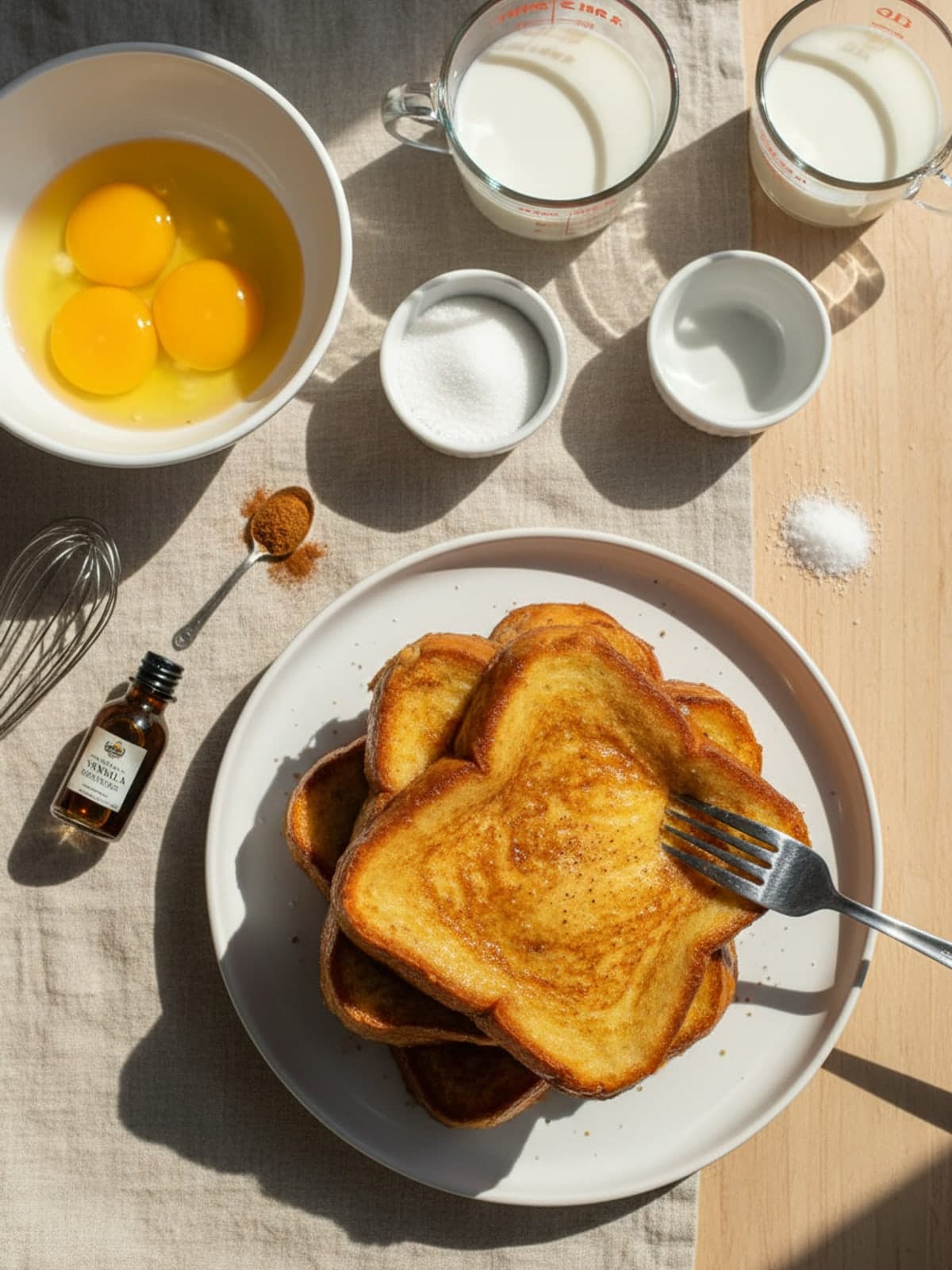 Ingredients for French Toast With Deep-Soaked Vanilla Custard
