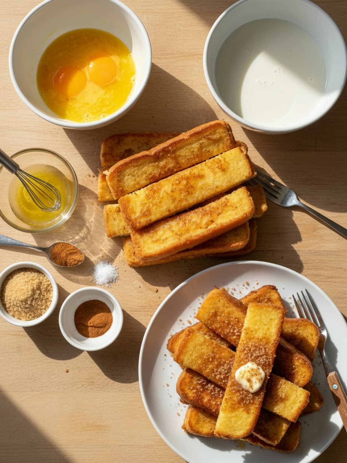 Ingredients for French Toast Sticks for the Freezer