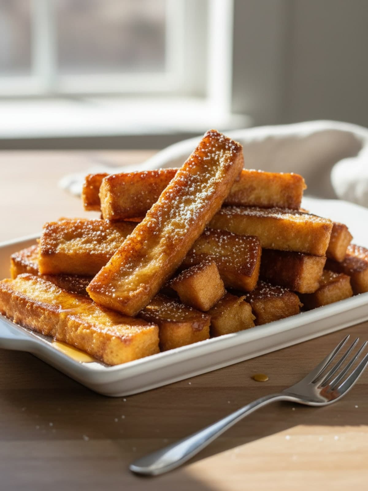 French Toast Sticks for the Freezer: Heat the pan