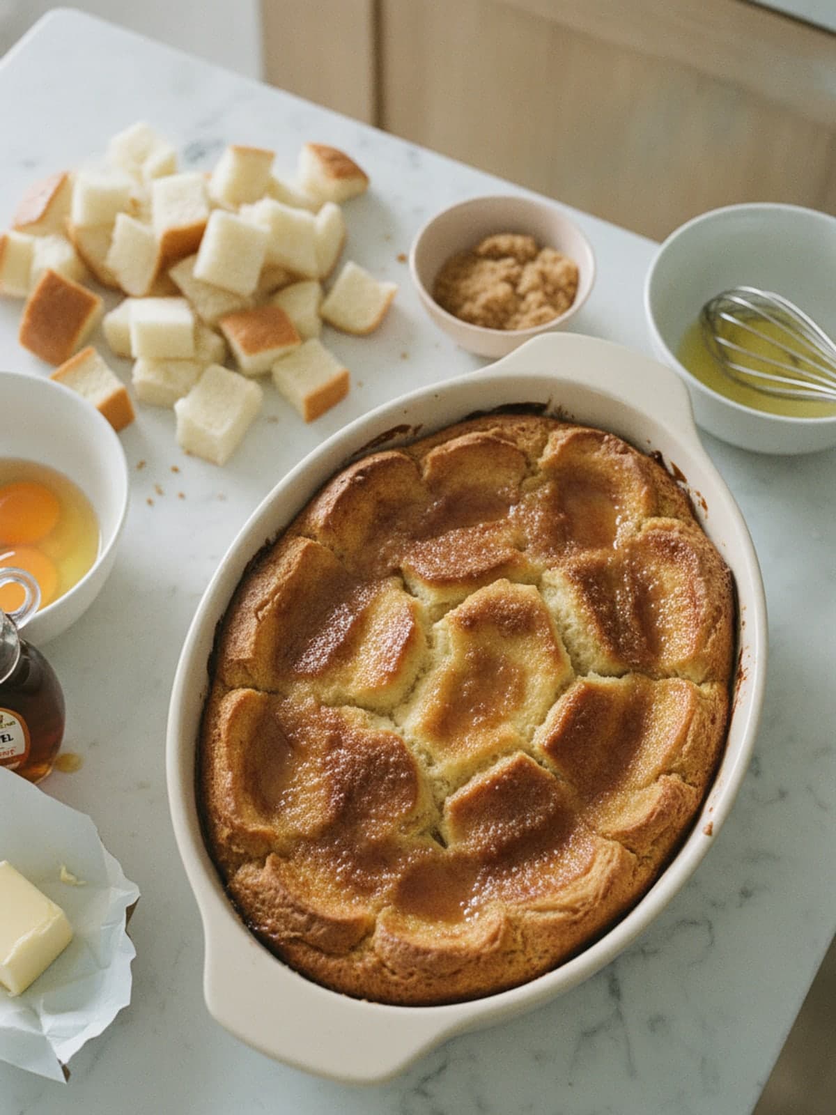 French Toast Bake With a Crackly Brown Sugar Top: Check texture and portion