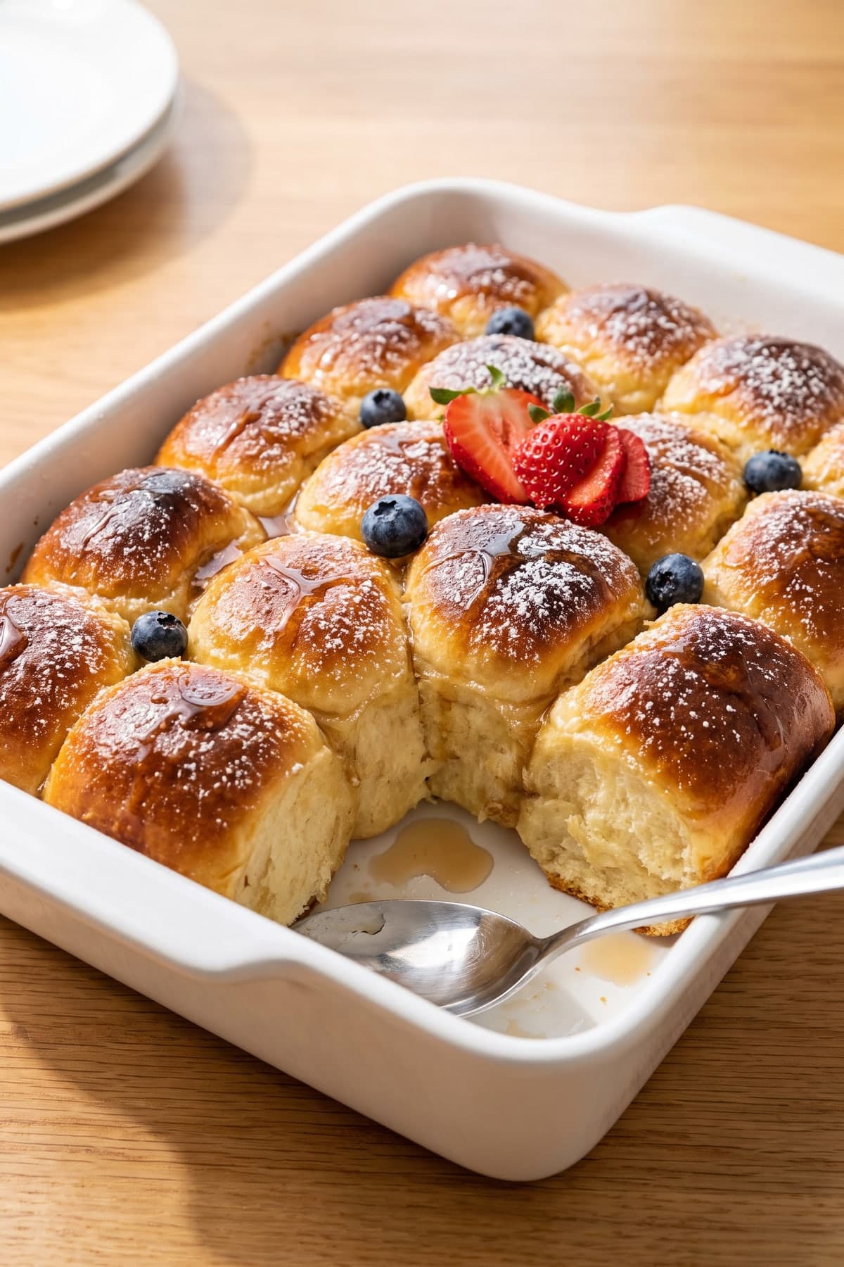 Hawaiian Roll French Toast Pull-Apart Bake