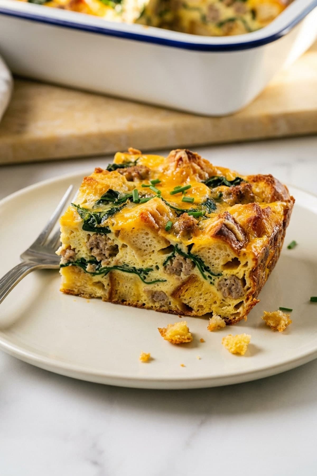Overnight Breakfast Casserole You Bake Straight From Cold ready to serve
