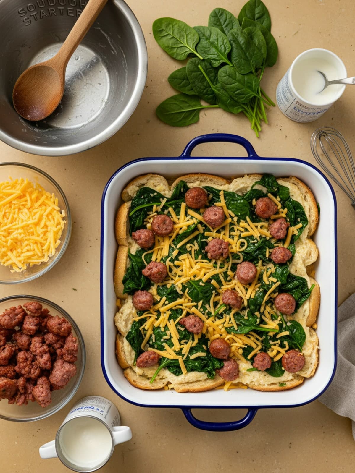Overnight Breakfast Casserole You Bake Straight From Cold: Build the decisive layers