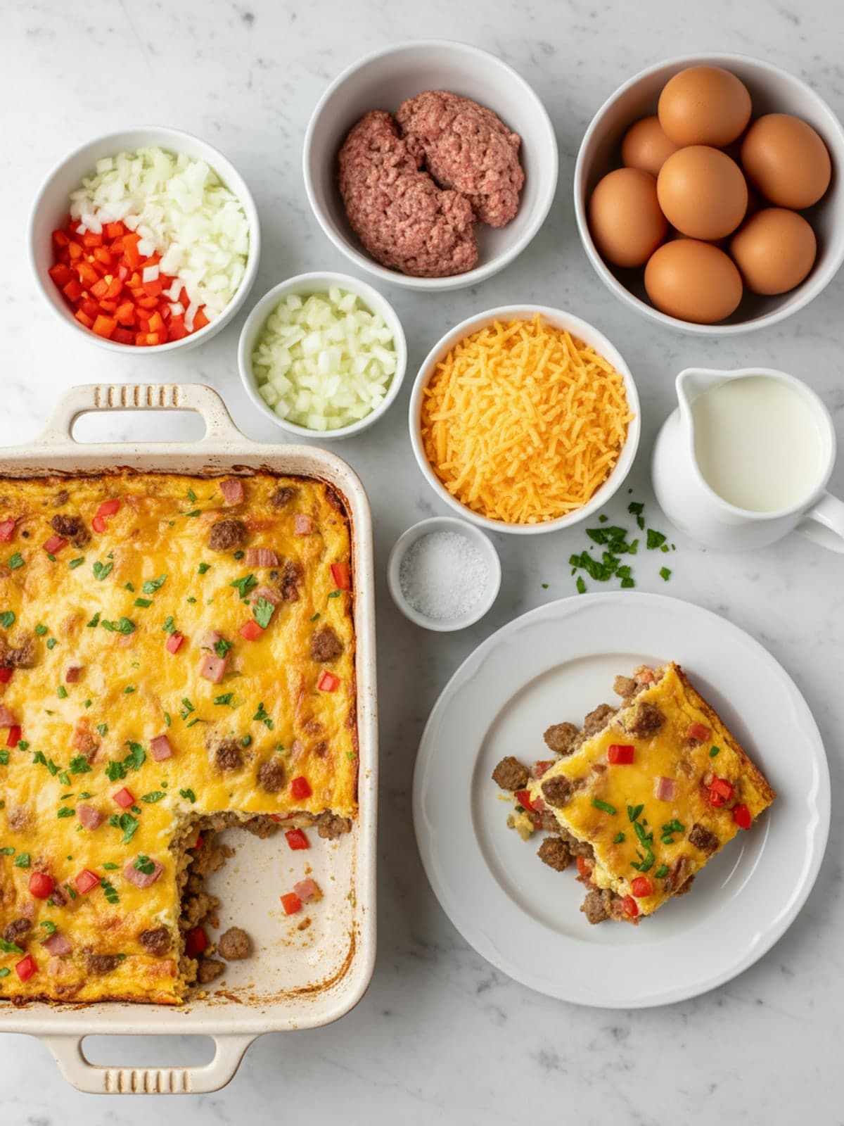 Ingredients for Cold-Start Overnight Breakfast Casserole