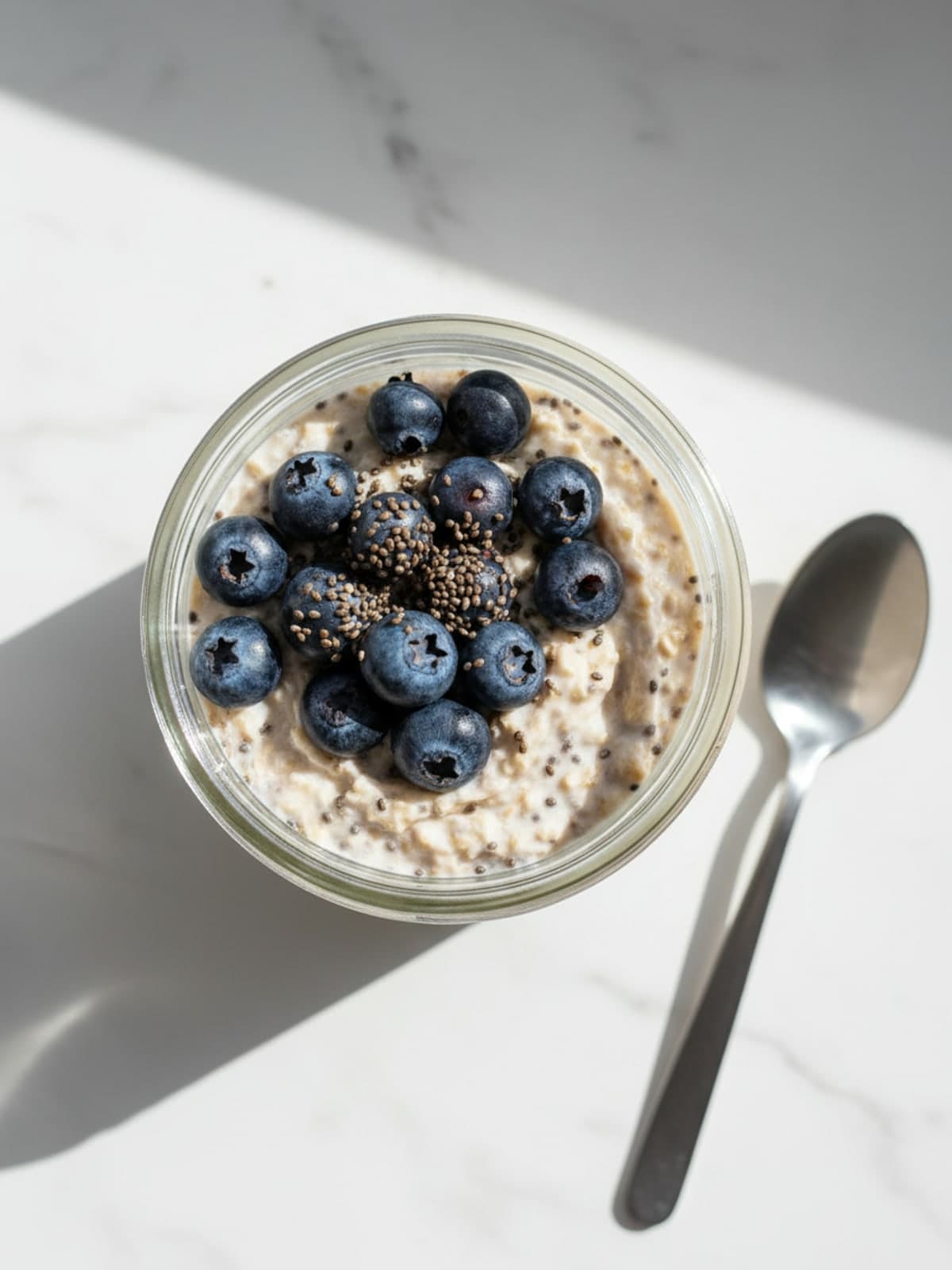 Overnight Oats With Chia Seeds That Set Thick: Stir and top