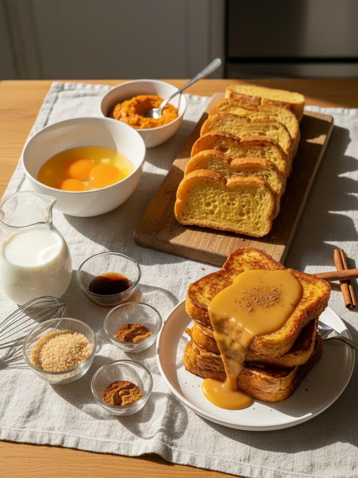 Ingredients for Pumpkin French Toast With Smooth Pumpkin Custard