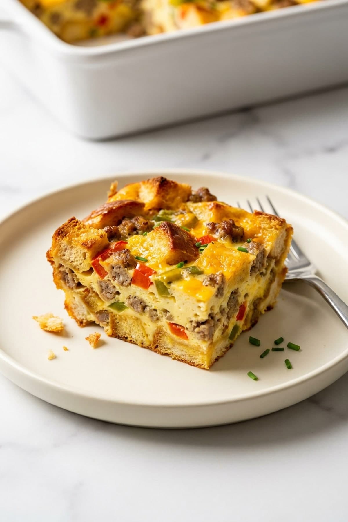 Sausage Breakfast Casserole Without a Soggy Middle ready to serve