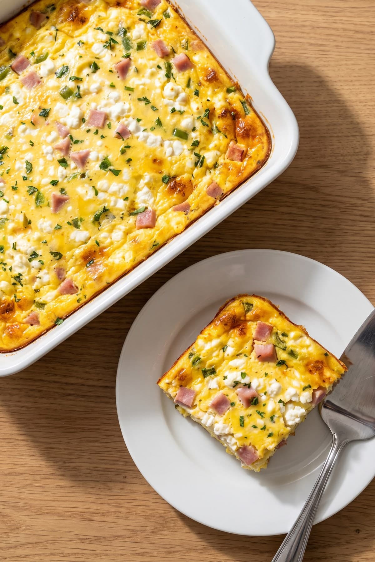 Scrambled Eggs With Cottage Cheese and Visible Curds ready to serve
