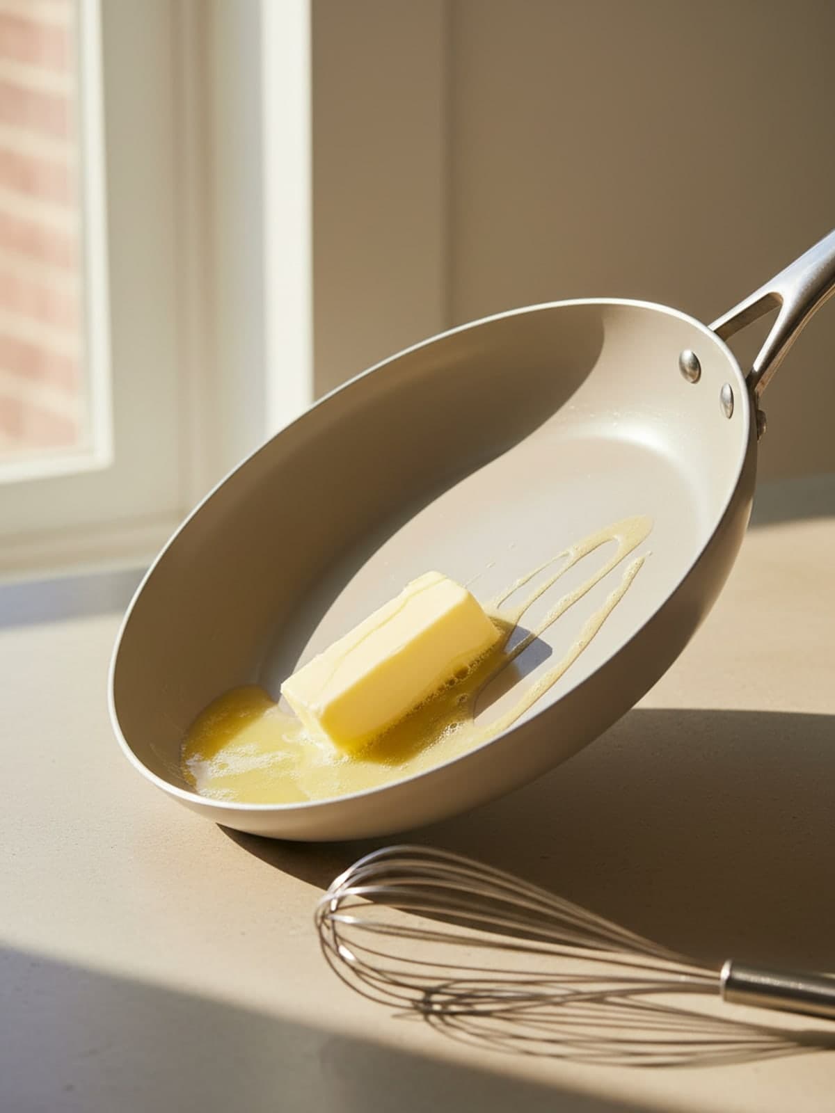 Scrambled Eggs With Cottage Cheese and Visible Curds: Melt the butter