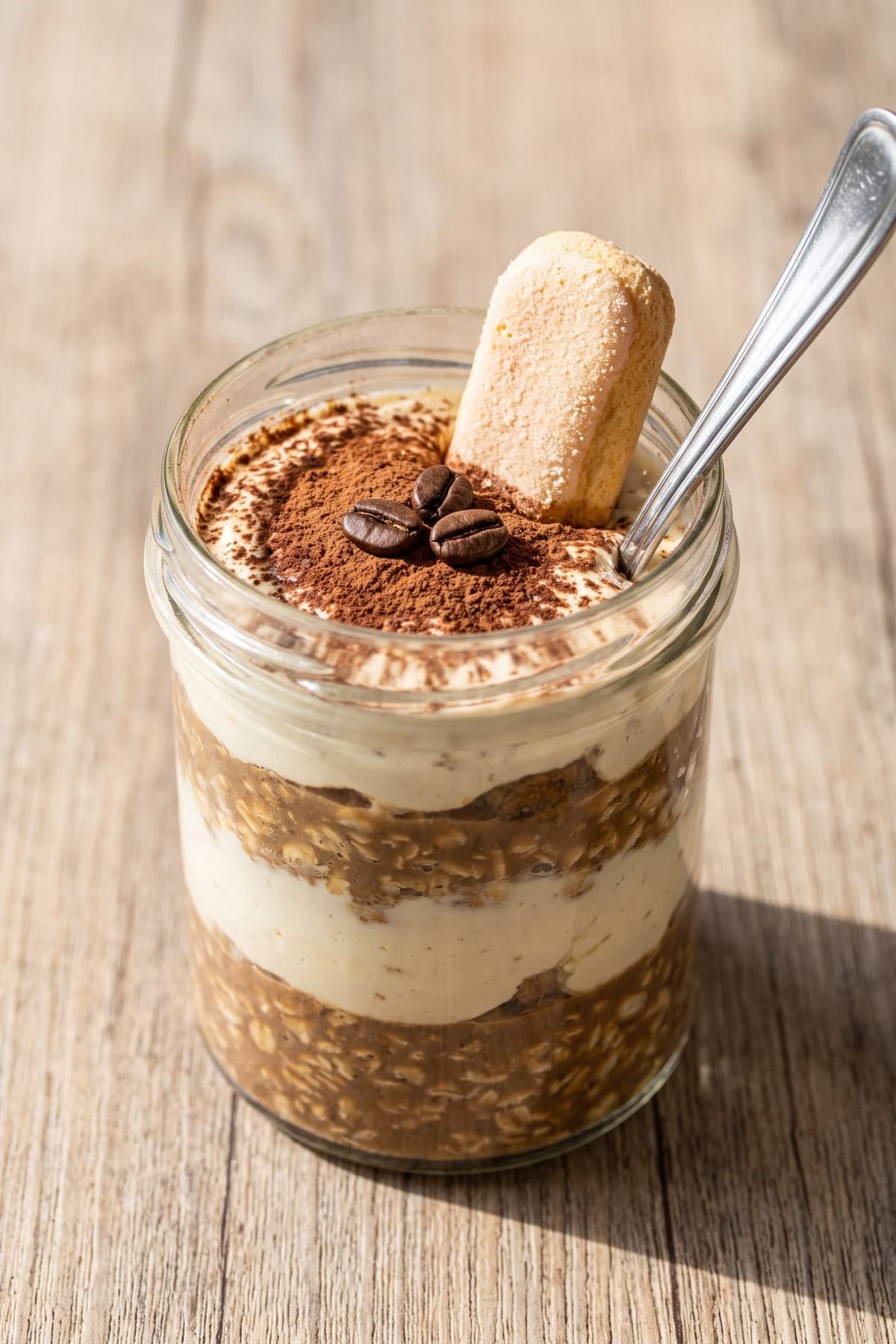 Tiramisu Overnight Oats With Real Espresso ready to serve