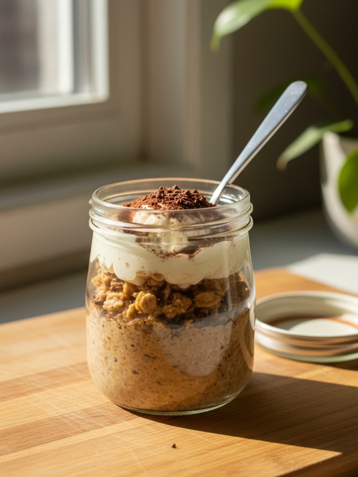 Tiramisu Overnight Oats With Real Espresso: Portion the jars
