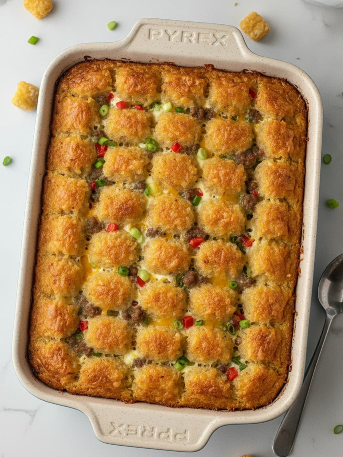 Tater Tot Breakfast Casserole That Stays Crunchy on Top: Check texture and portion