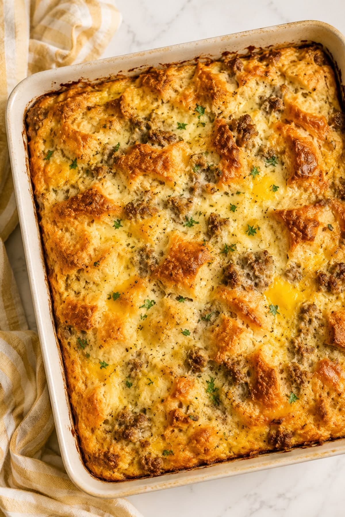 Biscuits and Gravy Breakfast Casserole in One Dish